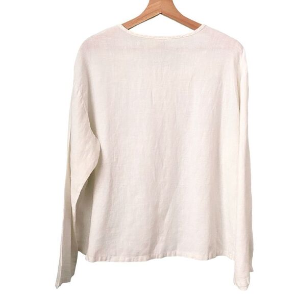 Vintage California Threads 100% Linen Made in USA Long Sleeve Blouse in Large - Picture 2 of 6